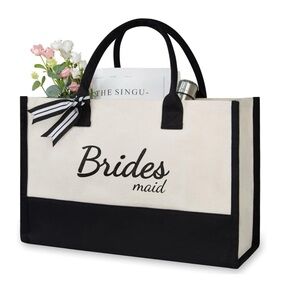 NWT ‎ Canvas Tote Bag for Bridesmaid, Wedding Gifts for Maid of Honor
